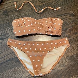 Polka dot brown J Crew swimsuit sz S